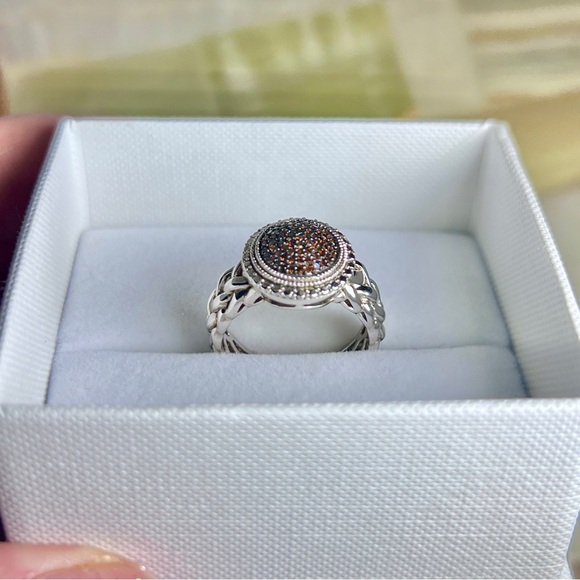 Affinity QVC Red Diamond Ring 1/4 cttw Sterling Silver Ring Size 8 - Picture 5 of 12